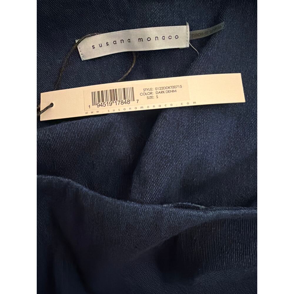 New Susana Monaco denim crop top skirt set sz S - Picture 7 of 7